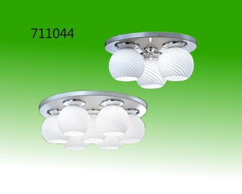 <811027/B>六燈噴砂圓弧水晶吸頂燈