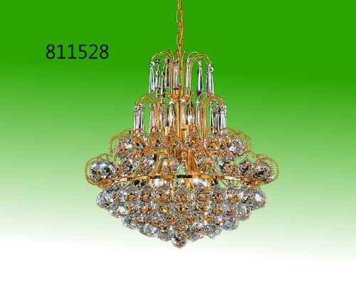 六燈金色三層水晶吊燈 燈具