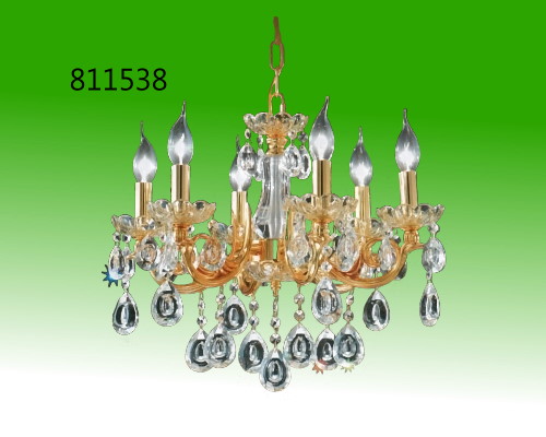 六燈金色水晶吊燈 燈具