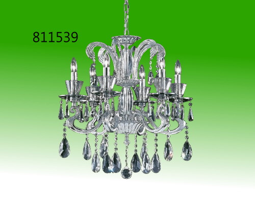 六燈銀色水晶吊燈 燈具