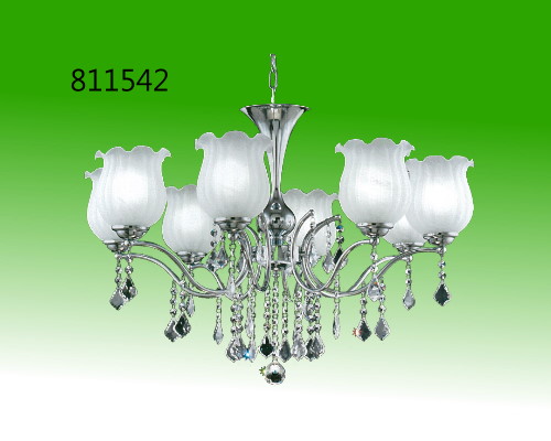 六燈/八燈 銀色水晶花朵吊燈 燈具