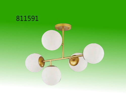 金屬烤漆五燈玻璃球吊燈 燈具
