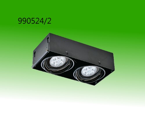 二燈無框盒燈配LED AR111 9W光源+變壓器