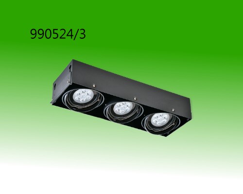 三燈無框盒燈配LED AR111 9W 光源+變壓器