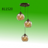 三燈琥珀色玻璃吊燈 燈具